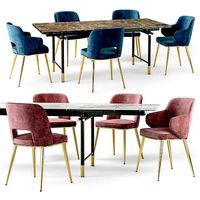 Calligaris Monogram table Foyer chair set