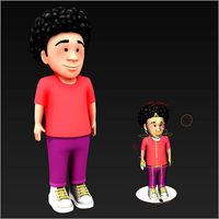 Cute Naughty Afro Boy Rigged maya