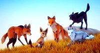 Poly Art Foxes