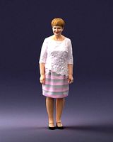 Middle-aged woman in white blouse 0107