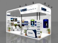 Exhibition Booth 3D Model 6 mtr x 3 mtr 2 sides open