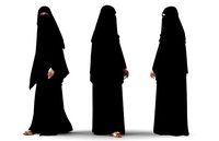 Woman wearing Saudi Arabian hidshab posed walking