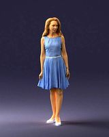 Woman in blue dress 0100