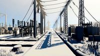 Electrical Substation Low-poly