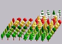 Cartoon Simple Trees Pack Assest