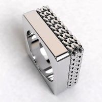 Argolla cuadrada gruesa doble     Double thick square ring