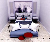 Revit double bed 3D model