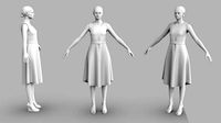 Simple dress 3d model - without manikin
