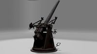 QF 3 naval 3 inch gun low poly