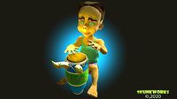 Conga Playing Boy Rigged Animation
