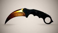 Honshu Gold Inlaid Karambit Game Ready PBR