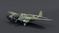 Low Poly Cartoon Heinkel 111 H WWII Airplane
