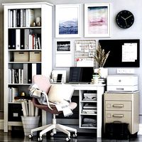 BRUSALI office workplace with LANGFJALL chair