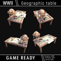 Geographic tactical table with war map