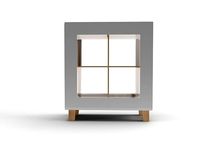 White square bookshelf