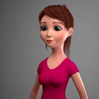 Cartoon Girl Amanda Rigged