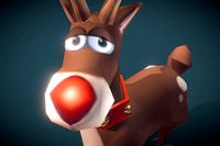 Rudolph Reindeer - Low Poly Hand Painted