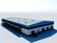Warehouse Logistic Building 2 LOW POLY interior and exterior