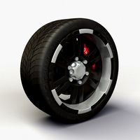Wheel Alloy Ion 182 rims and tyre 3D Model