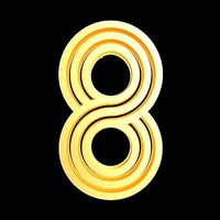 Metal line countdown anniversary number 8