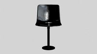 PATO COLUMN Chair-Black Painted Steel