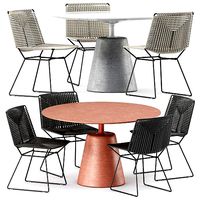 NEIL TWIST CHAIR and ROCK TABLE by Mdf Italia