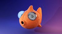 Woollen knitted fish model plus animated scenes