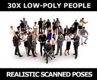 30x LOW POLY CASUAL CAFE VOL02 BUSINESS PEOPLE CROWD