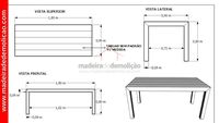MESA DE MADEIRA - MESA RUSTICA - CANELA DIAMANTE 1,80M
