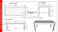 MESA DE MADEIRA - MESA RUSTICA - CANELA DIAMANTE 1,60M
