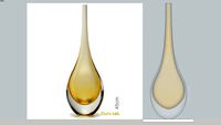 Gota Alta Âmbar com Ouro - Murano Cristais Cadoro