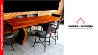 MESA DE MADEIRA - MESA RUSTICA - BUMERANGUE CANELA 1,60M