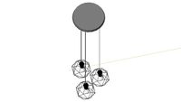 IKEA SKAFTET Triple cord set with ceiling mount, round nickel plated