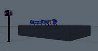 Logo and sign Carrefour with lights