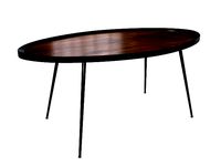 Coffee table LaForma Kamelia walnut and black plastic