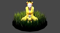 Cute Pika Girl With Pikachu Free 3D Model Download