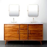 Mid Century Double Bath Vanity - Acorn