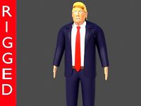 Donald Trump rigged and animated Tik tok in Blender 3D model