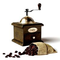 Coffee set with coffee grinder and coffee beans