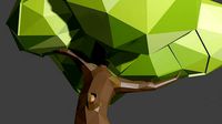 Tree set Low-poly 3D model