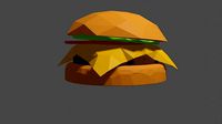 Low poly hamburger