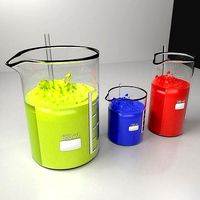 150ml 250ml and 800ml Glass Beaker with Liquid 2 and Rod