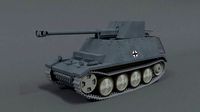 Low Poly Cartoon SdKFz 132 Marder II Tank