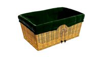 Wicker basket rectangular with fabric medium brown