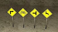 Road Signs Low Polly Game Ready