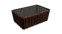 Wicker basket rectangular 01 dark brown