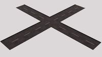 Crossroad with street dash lines - Textured