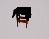 Stool with a rag