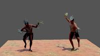 3D Australian Aboriginal Men Dancing