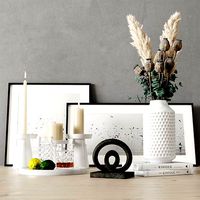 Decorative Set With Dried Poppy Pods